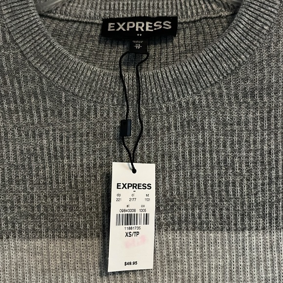 Express Men’s Two Tone Ribbed Sweater in Gray - Picture 4 of 7
